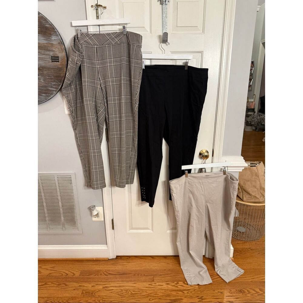 Roz & Ali Lot of 3 Pair Fall Shades Pull On Pants sz 24W EUC